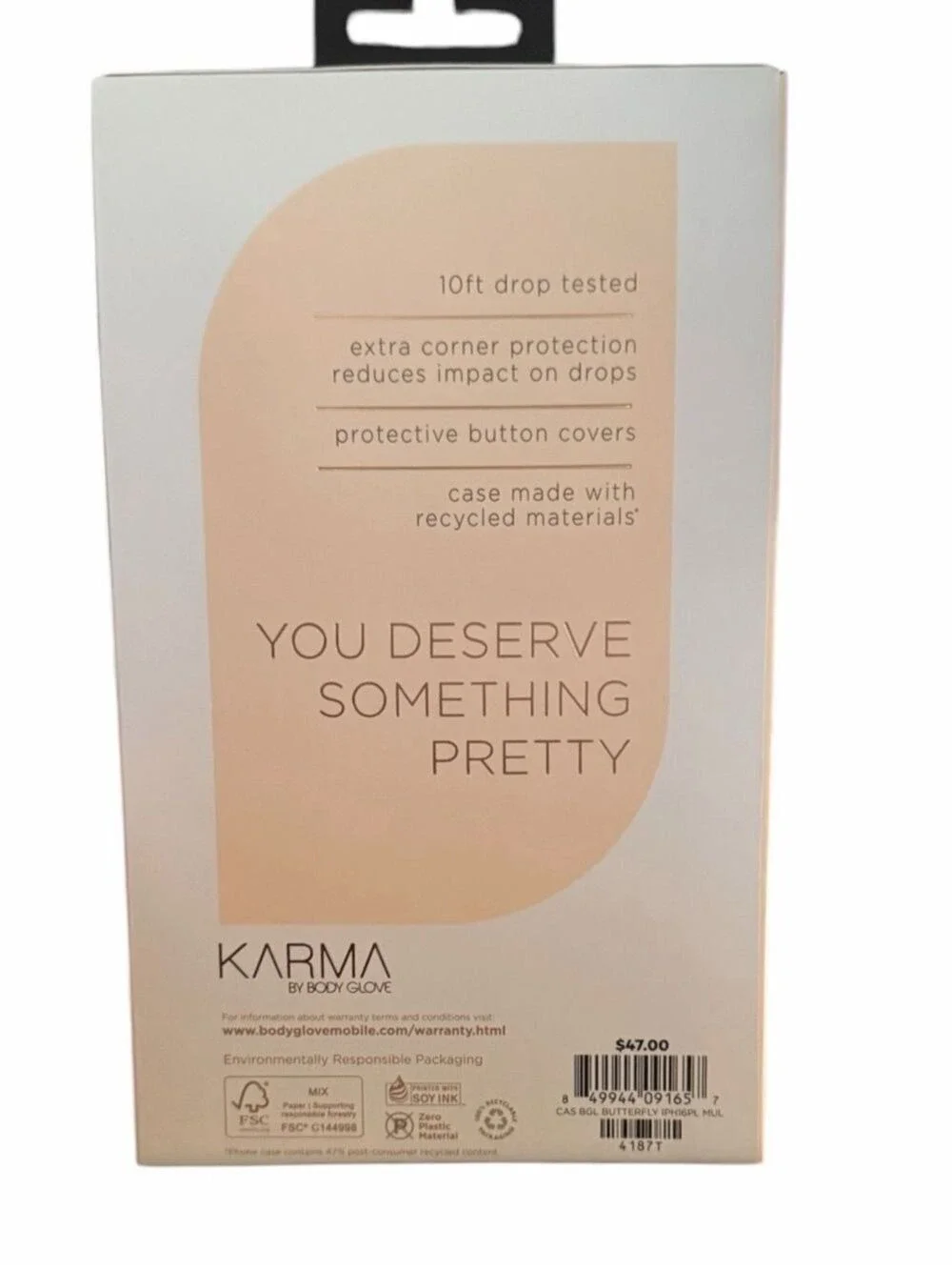 Pink Butterflies Karma by Body Glove Case with MagSafe for IPhone 16 Plus NIB
